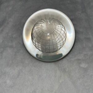 Glass‎ Globe Paperweight Etched World Map 3D Sphere Desk Decor